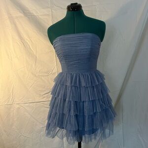 Light Blue Strapless Dress